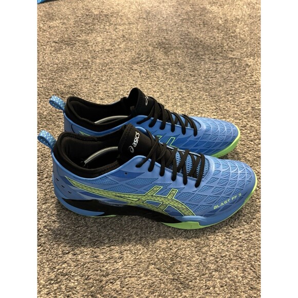 ASICS BLAST FF 3 Size 13 Waterscape/Lime Burst Handball Shoes - Picture 1 of 9